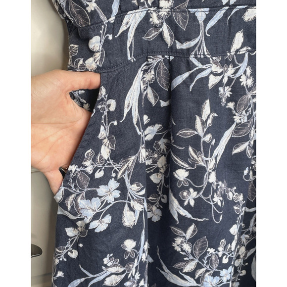 C&C California Linen Midi Sundress Women's Size 14 Floral Preppy Coastal Flowy - Picture 3 of 15